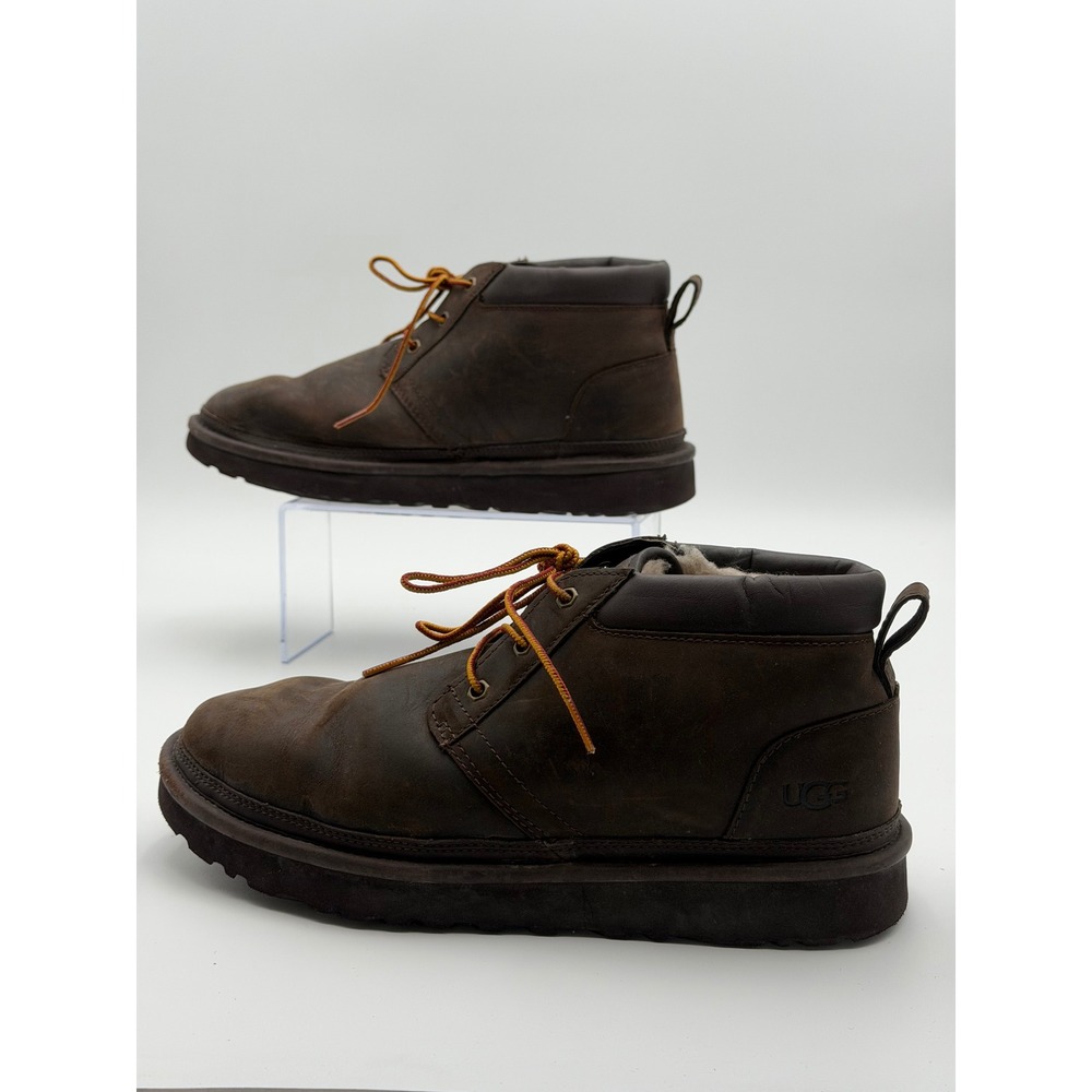 UGG Hendren TL Mens 11 Stout Brown Waterproof Leather Sheepskin Chukka Boots